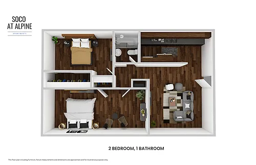 Floor plan 2 bedroom 1 bathroom