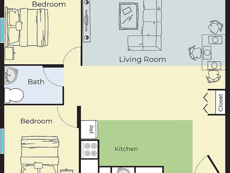 Explore this beautifully arranged apartment layout designed for modern living. Explore this beautifully arranged apartment layout designed for modern living.