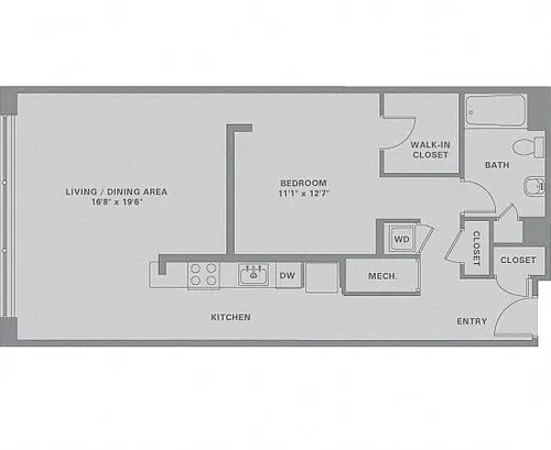 Floor plan 1 Bed/1 Bath-A23