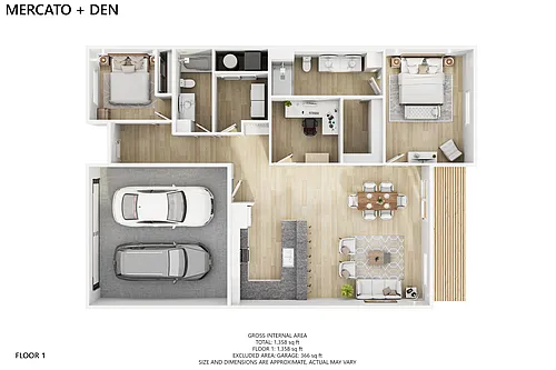 Floor plan B3 - With Den - Mercato