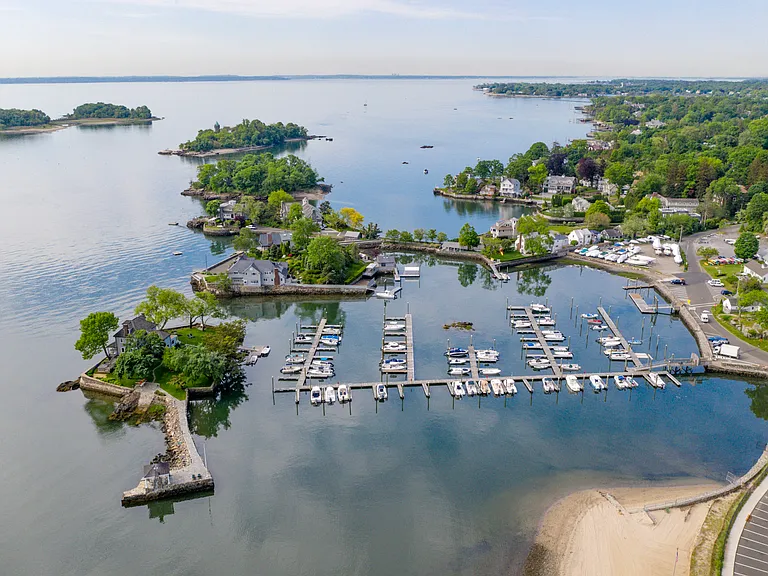 Aerial Views: Byram Beach Park w/Sandy Beach, Town Pool, Restrooms, Concession Stand, Playground, Tennis Courts, Boat Club, Marina, Clambake Pavilion, & Plenty of Walking Trails. Open Year_Round, with Resident Permits Required from 05/01 - 10/31.