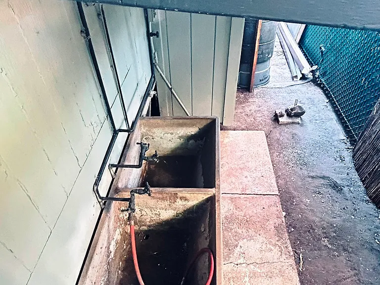 Washer and outdoor sink. Washer not provided by Owner