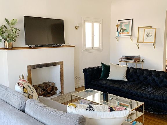 Living room with fireplace