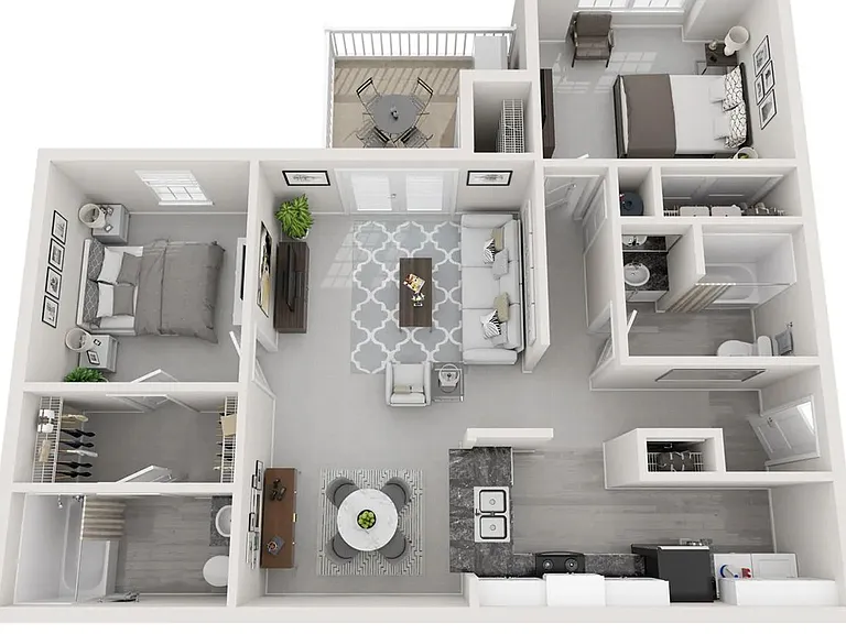 A 3D rendering of The Hideaway