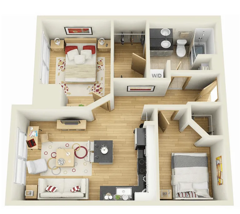 Floor plan 2 Bedroom M