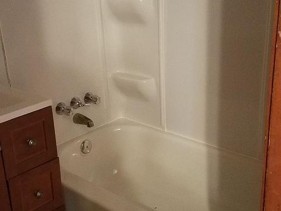 New tub put in a year ago. New petasal sink put in (not pictured).