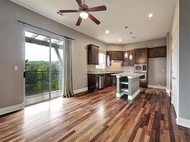 Kitchen, Living, and Dining Area