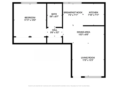 Floor plan Remodeled 1 Bed