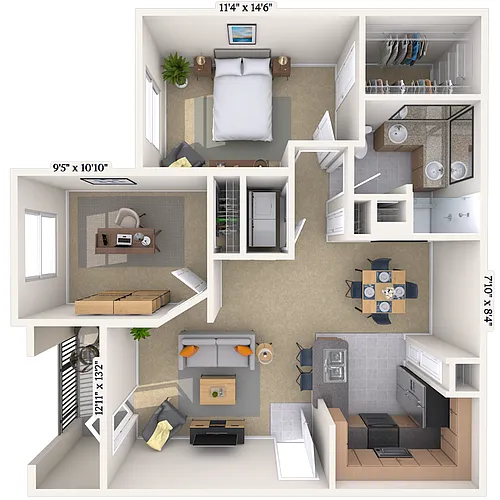 Floor plan Evergreen with Study