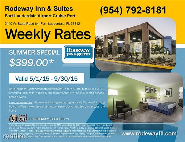Weekly Rates FLyer Rodeway 2015