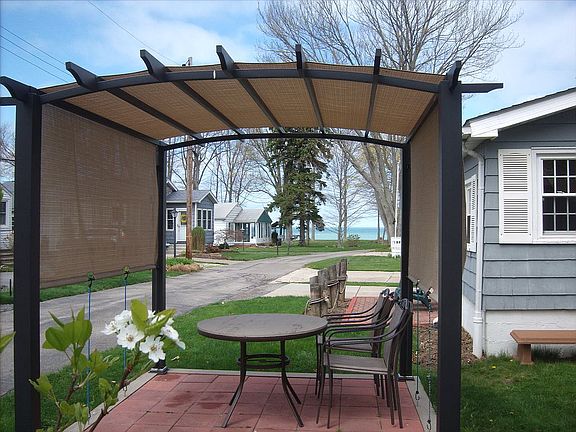 Pergola with lake view