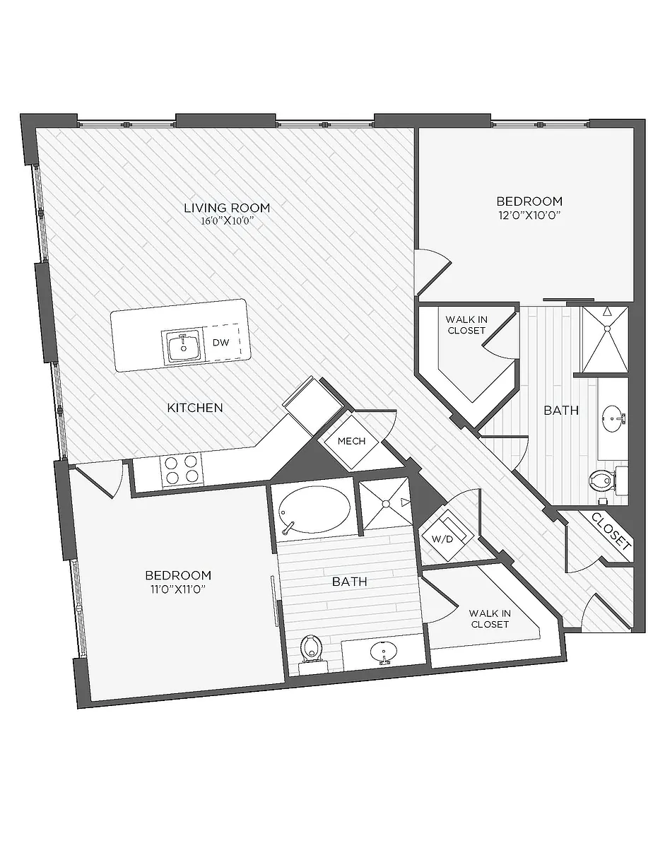 Floor plan 2 Bed 2 Bath-B2 - Navigator