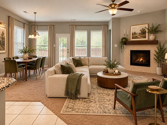 Virtually staged living room example