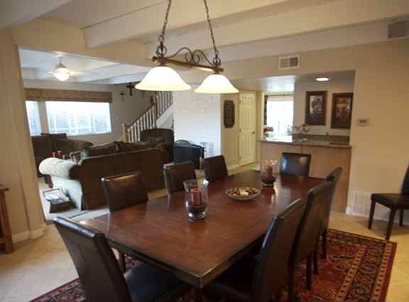 View of Dining room. New Paint and Floors