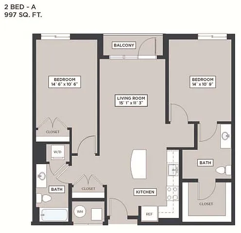 Floor plan 2 Bed - A