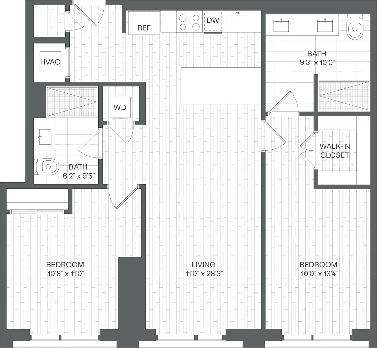 Floor plan 2 Bed/2 Bath-BA(SIM)