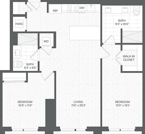 Floor plan 2 Bed/2 Bath-BA(SIM)