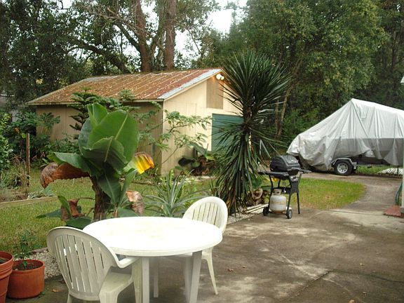 Backyard patio and boat parking!