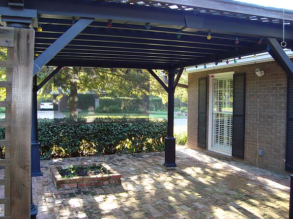 Patio on side of house