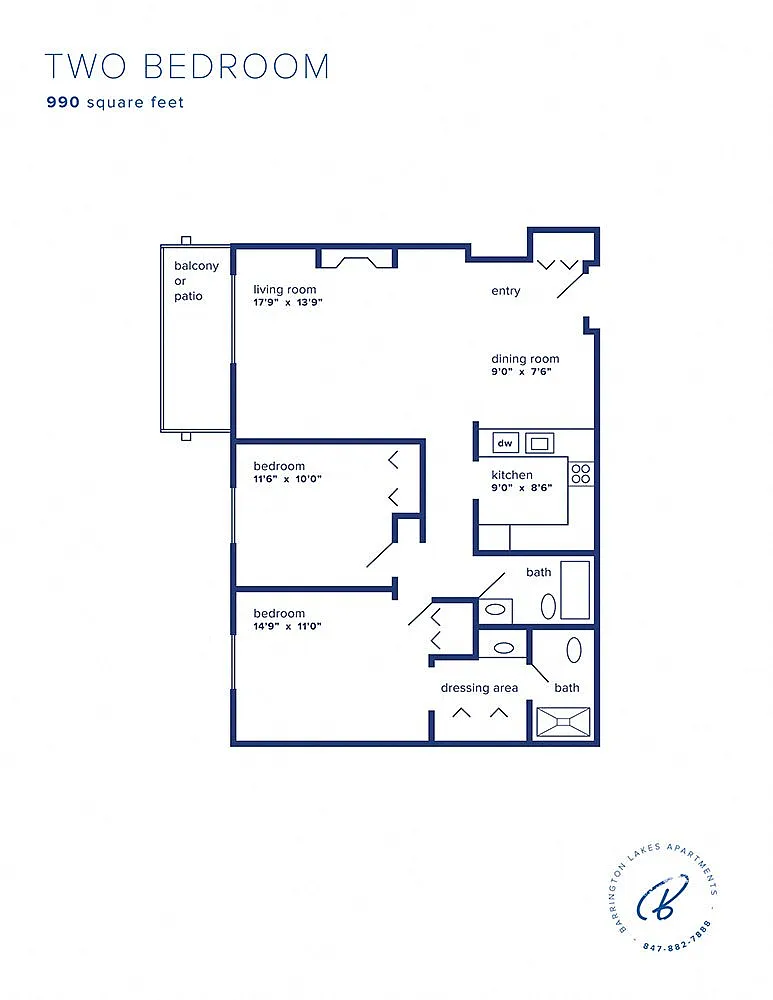 Floor plan Two Bedroom Side by Side