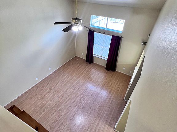 View from upstairs looking down into living room