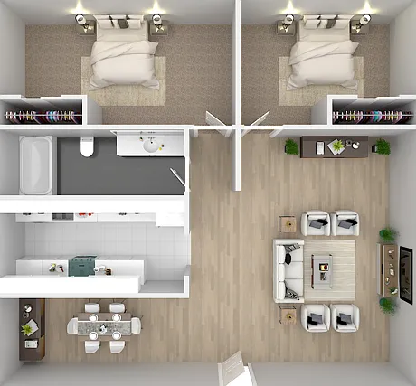 2 BEDROOM 1 BATH 2 BEDROOM 1 BATH