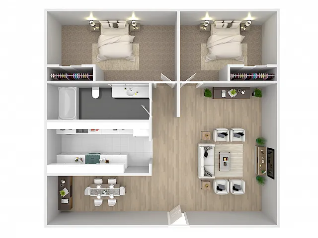 Floor plan 2 BEDROOM 1 BATH