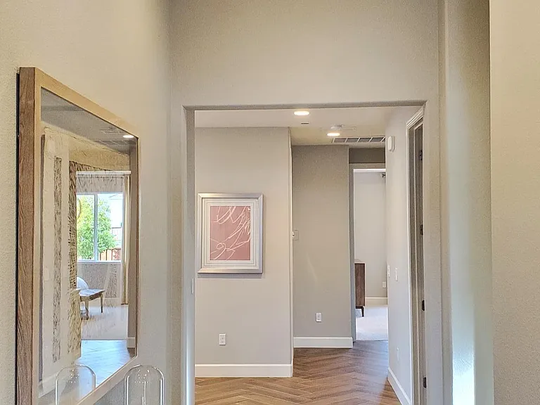 Bright and spacious high ceilinged with an air exchange fan.