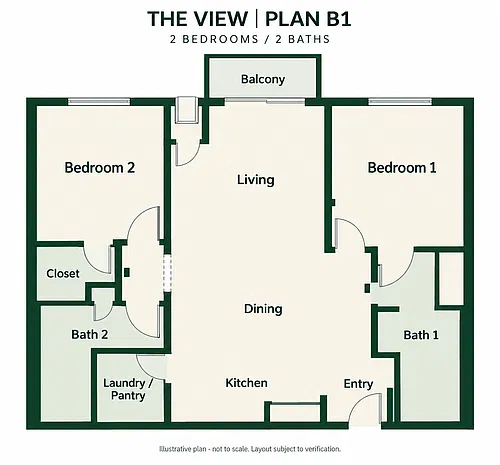 Floor plan 2 Bedroom 2 Bathroom