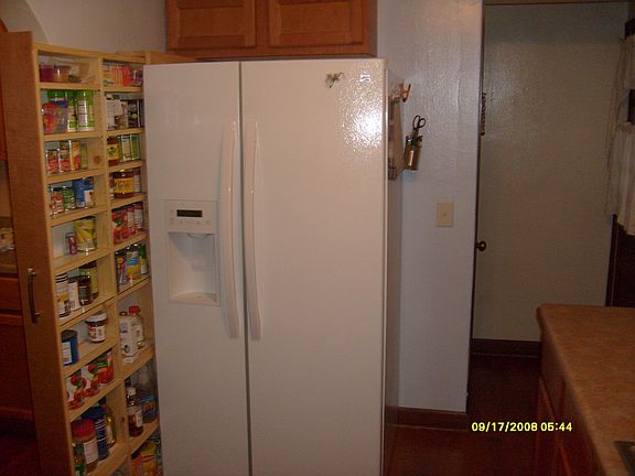 Pull out pantry by fridge