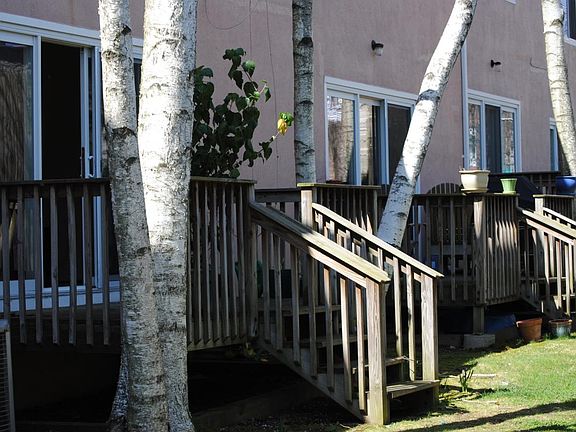 Patio with small yard