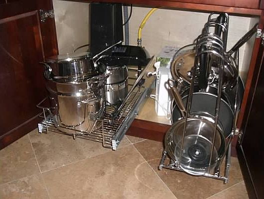 Built in cabinet organizor
