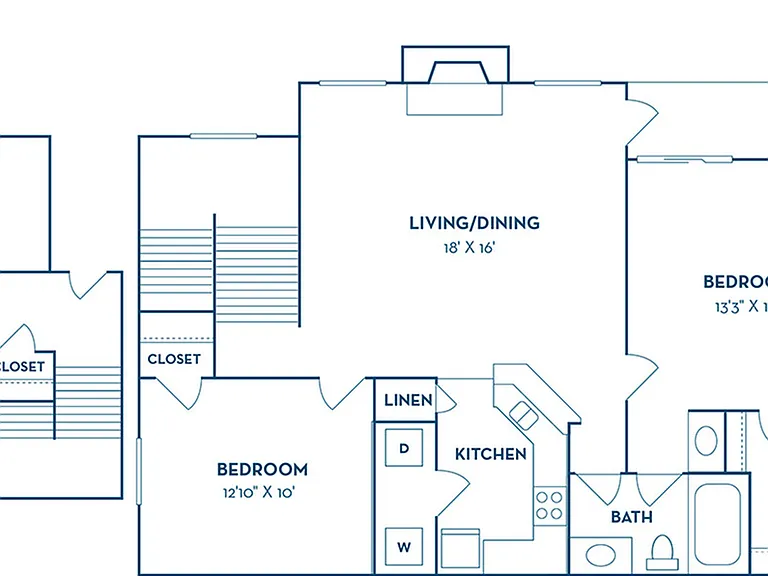 2 Bedroom | 1 Bath | 1022 SF | Renovated 2 Bedroom | 1 Bath | 1022 SF | Renovated