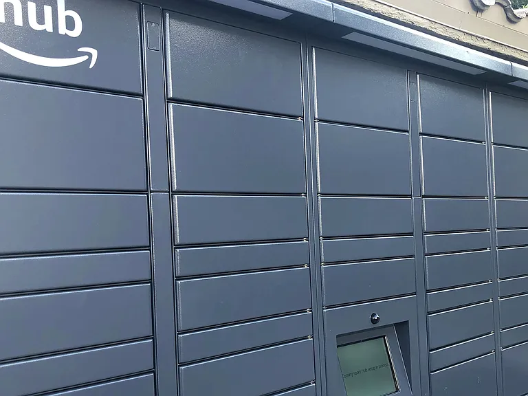 Unbox the joy with Amazon Hub package lockers right on site for effortless package retrieval!