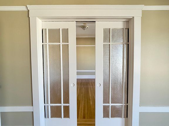 Pocket doors between living room and bedroom