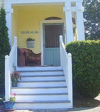 Welcome guests from the covered front porch