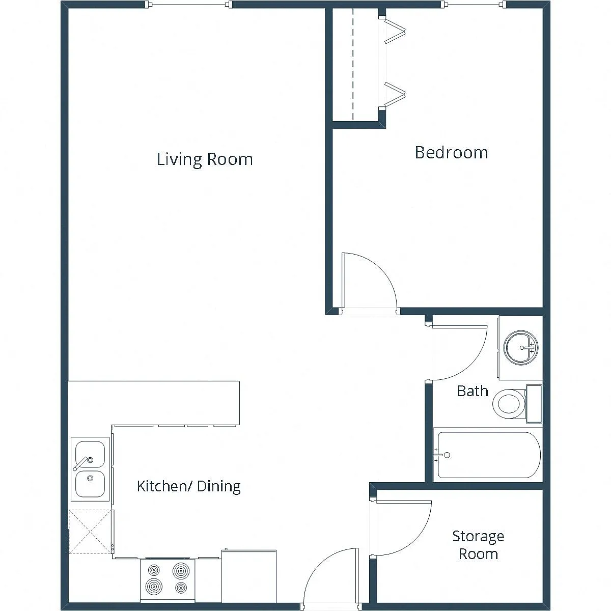 Floor plan One Bedroom 11A