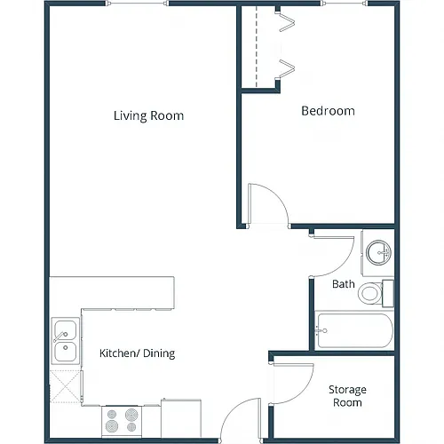 Floor plan One Bedroom 11A