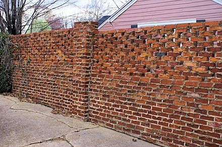 Courtyard bricked wall