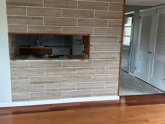 Kitchen view into dining room.