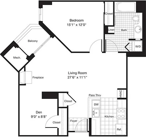 Floor plan 1 Bedroom R