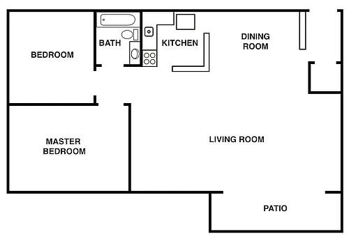 Floor plan 2 Bedroom 1 Bathroom - B Upper Level