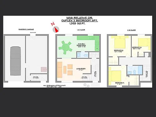 Floor plan 3 Bed 1 and a Half Bath