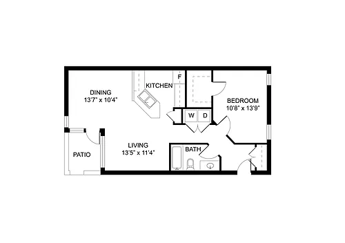 Floor plan 1 Bed 1 Bath