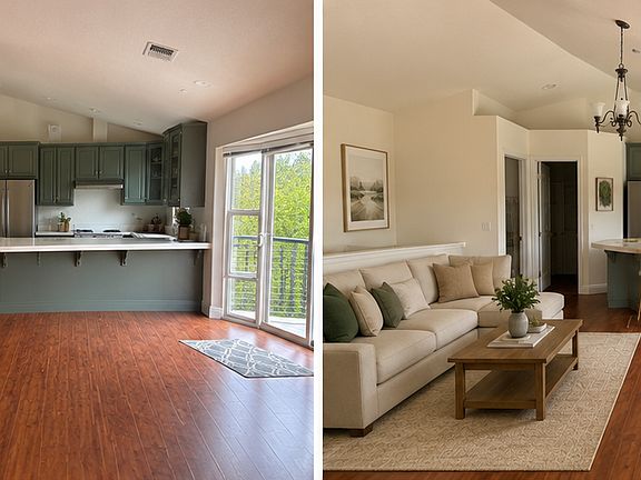 kitchen and living room