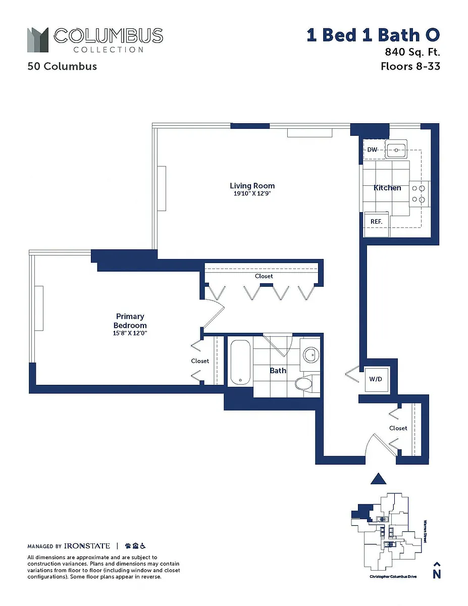 Floor plan 1 Bed 1 Bath O
