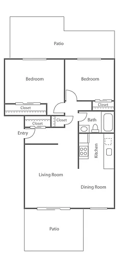 Floor plan 2 Bed/ 1 Bath