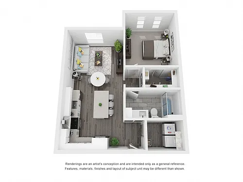 Floor plan 1x1B