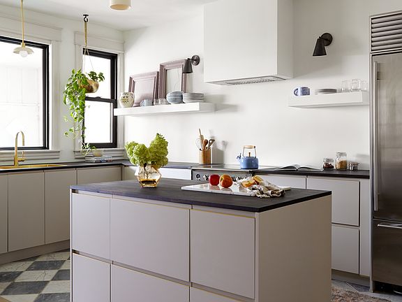 Upgraded kitchen with modern appliances and induction range