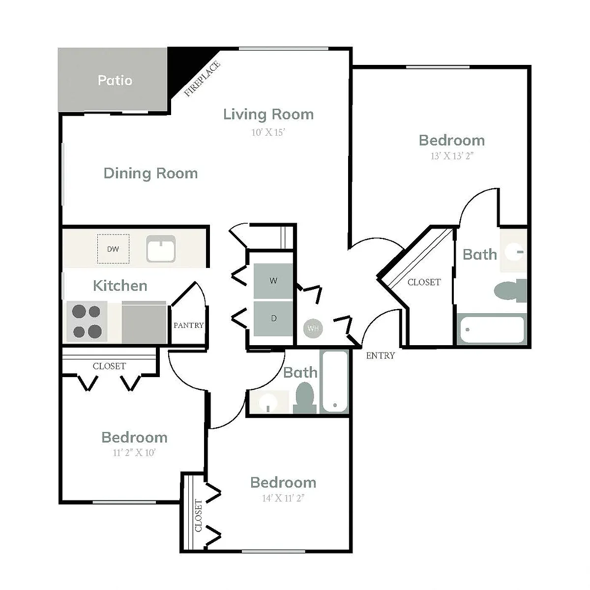 Floor plan 3 Bed/2 Bath